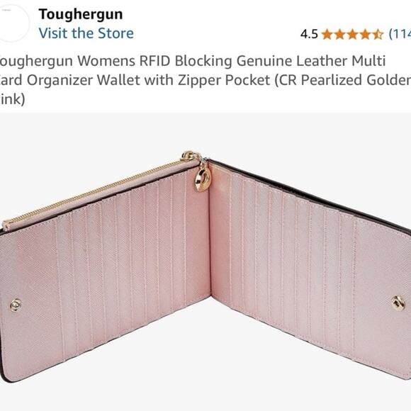 Toughergun Womens RFID Blocking Multi Card Organizer Wallet with Zipper Pocket - Picture 11 of 12